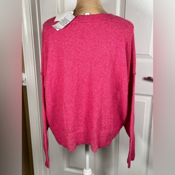 Nordstrom ~Frayed Denim Gwen Distressed Sweater NWT Medium - Picture 13 of 13